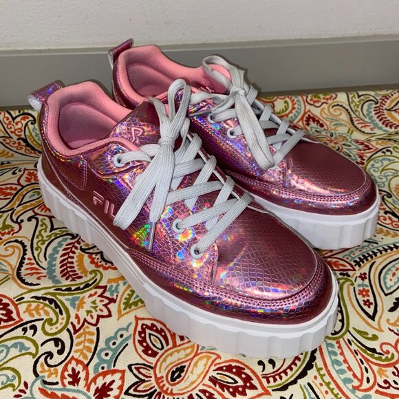FILA holographic pink sneakers - platform - Picture 2 of 9